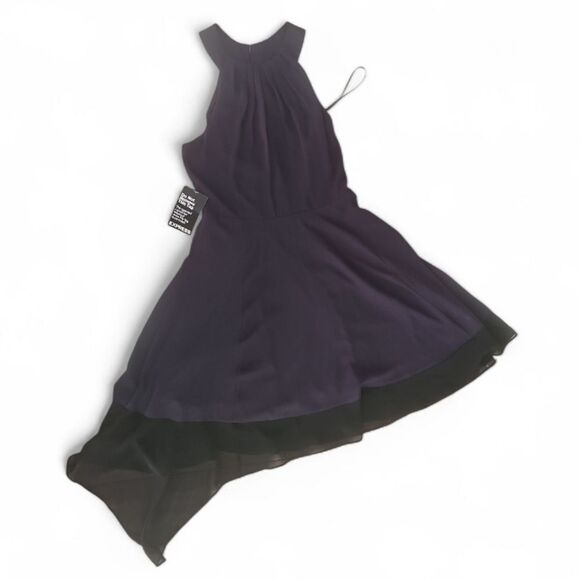 Express NWT Purple Sleeveless Dress Sz 2 Classic Minimalist Cocktail Party - Picture 3 of 16